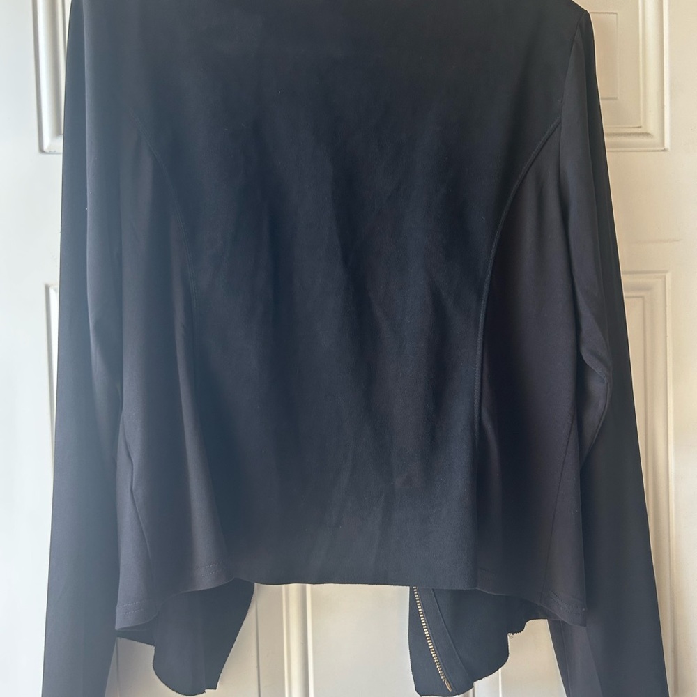 City Chic Black Drape Front Jacket - image 3